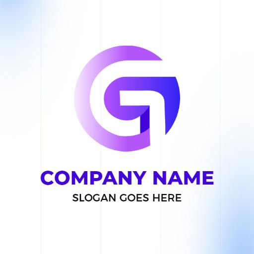 Stylish Purple and Blue G Letter Design Logo Template