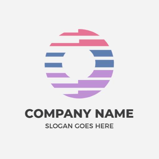 Stylish Purple and Pink O Letter Design for Branding Logo Template