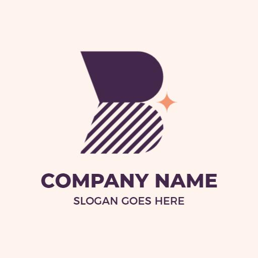 Stylish Purple and Striped Design for B Letter Logo Template