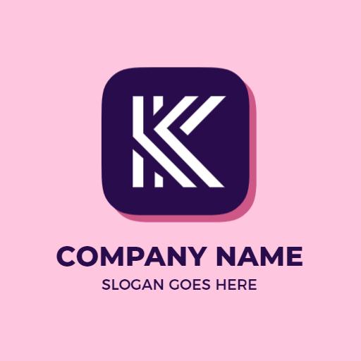 Stylish Purple and White K Letter Logo for Modern Branding Logo Template