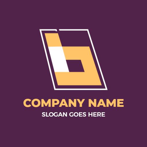 Stylish Purple and Yellow B Letter Design for Branding Logo Template