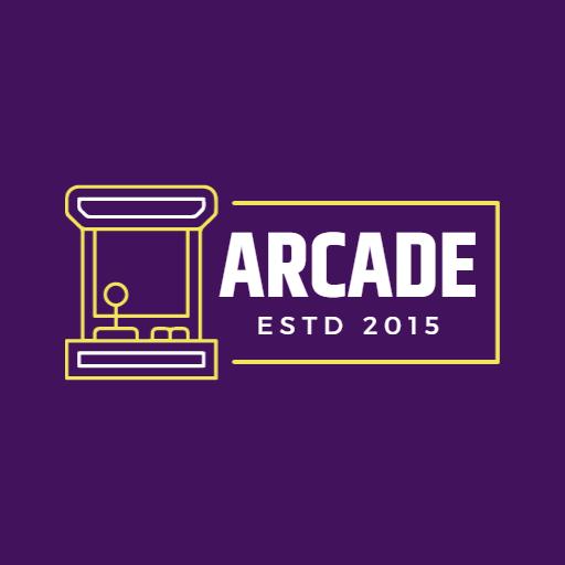 Stylish Purple Arcade Game Design with Retro Feel Logo Template
