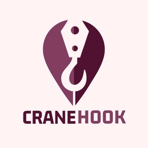 Stylish Purple Crane Hook Design for Towing Services Logo Template