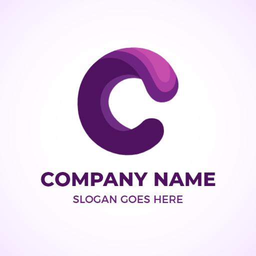 Stylish Purple Gradient C Letter Design for Branding Logo Template
