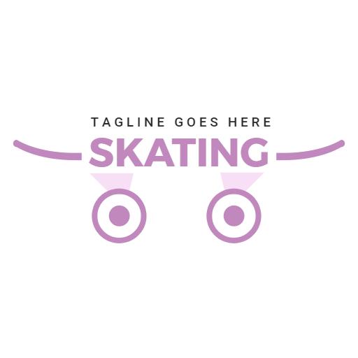 Stylish Purple Inline Skating Design for Enthusiasts Logo Template