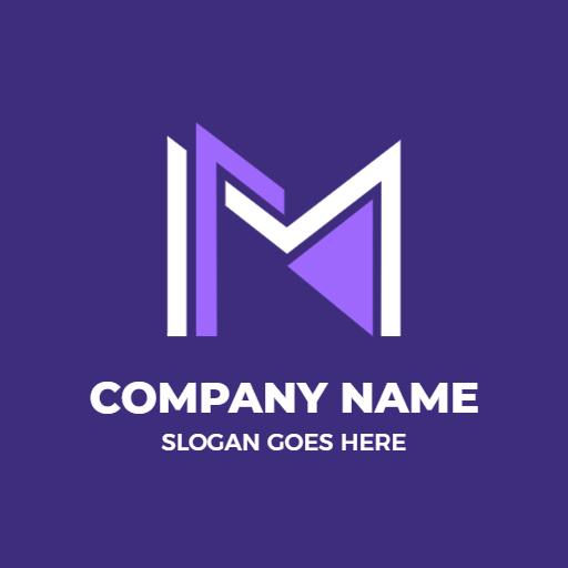 Stylish Purple M Letter Design for Branding Logo Template