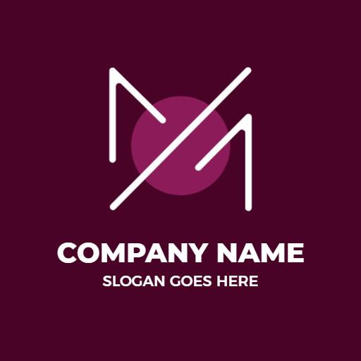 Stylish Purple M Letter Design for Creative Branding Logo Template