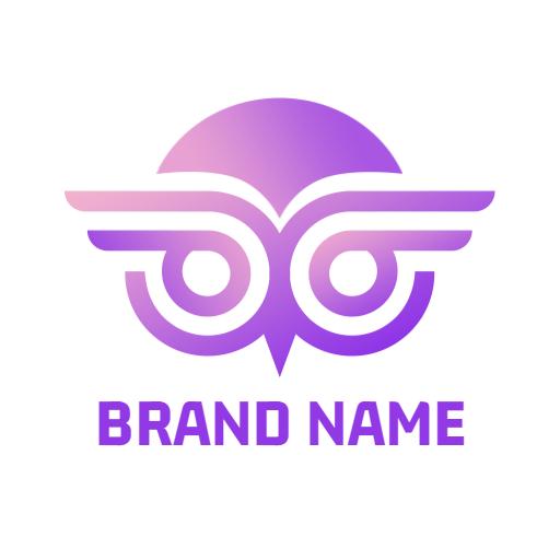 Stylish Purple Owl Design Representing Wisdom and Insight Logo Template