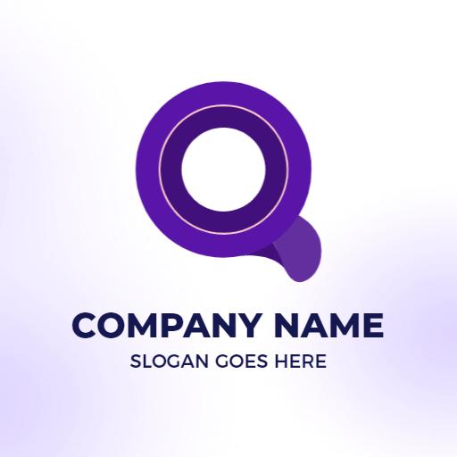 Stylish Purple Q Letter Design for Innovative Branding Logo Template
