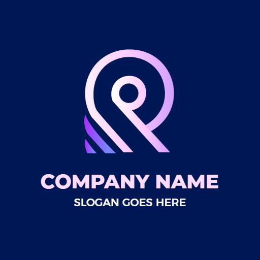Stylish Purple R Letter Design Representing Modern Identity Logo Template