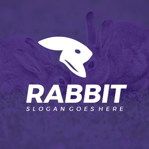 Stylish Purple Rabbit Design Emphasizing Playful Nature Logo Template