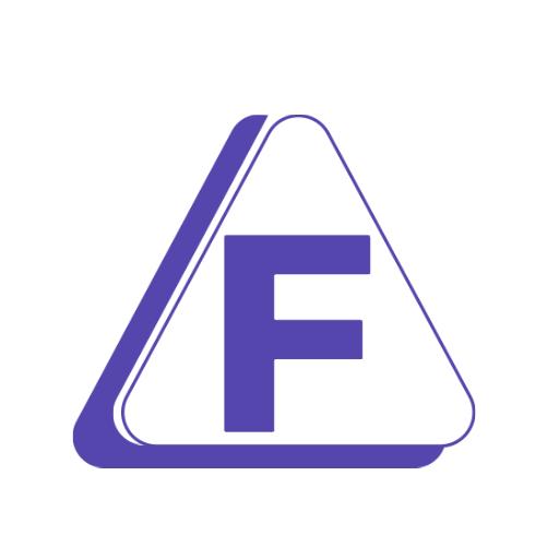 Stylish Purple Triangle Showcasing the Letter F in Alphabet Logo Template