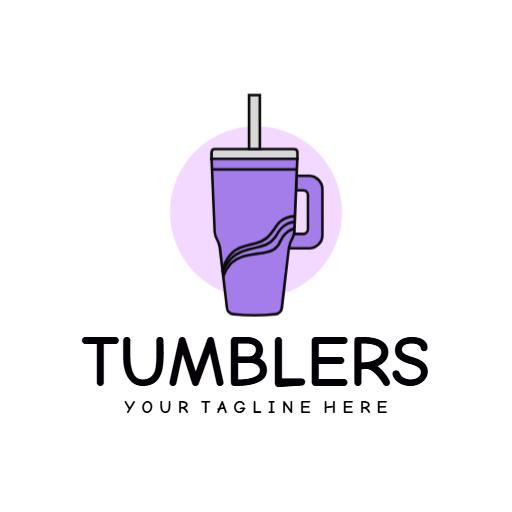 Stylish Purple Tumbler Design for Kitchenware Logo Template