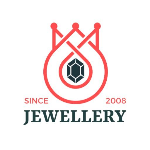 Stylish Red and Black Design Showcasing Elegant Jewelry Logo Template