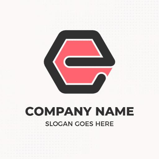 Stylish Red and Black E Letter Design for Companies Logo Template