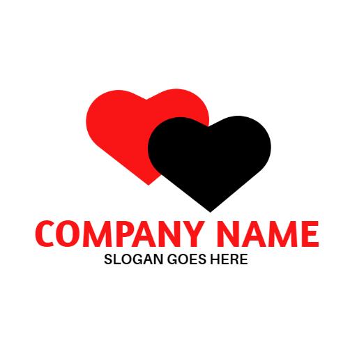 Stylish Red and Black Heart Design for Love Services Logo Template