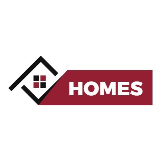 Stylish Red and Black House Design for Real Estate Logo Template