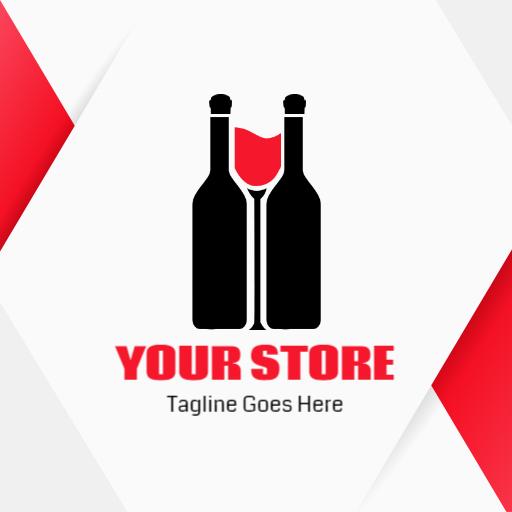 Stylish Red and Black Wine Bottles for Wine Bar Logo Template