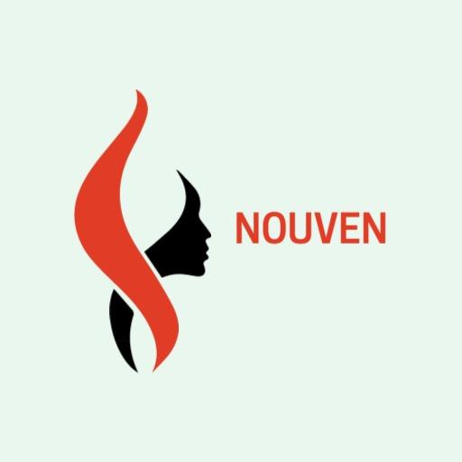 Stylish Red and Black Woman's Silhouette Beauty Logo Template