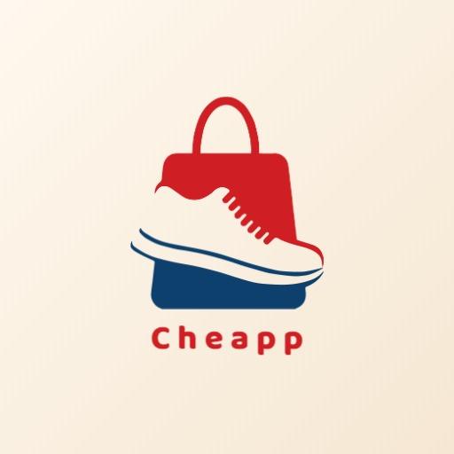 Stylish Red and Blue Sneakers for Trendy Shoes Logo Template