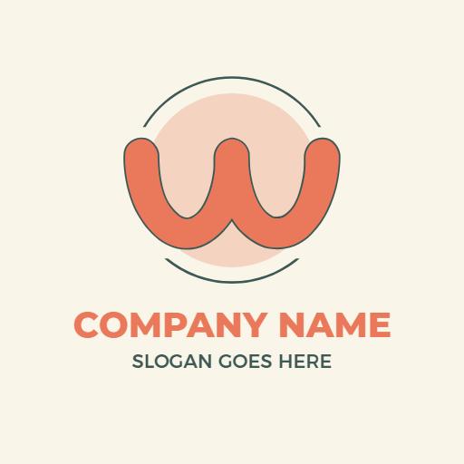 Stylish Red and Cream W Letter Design for Branding Logo Template