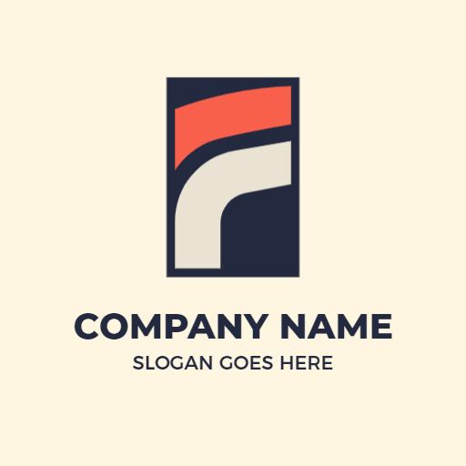 Stylish Red and Navy F Letter Design for Branding Logo Template