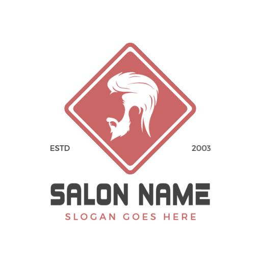 Stylish Red and White Logo for Trendy Salon Brand Logo Template
