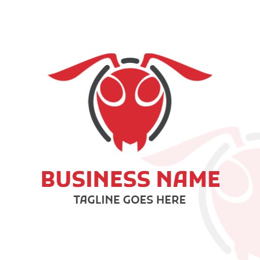 Stylish Red Ant Design Representing Pest Control Services Logo Template