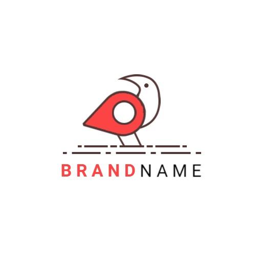 Stylish Red Bird Design Emphasizing Minimalist Aesthetic Logo Template