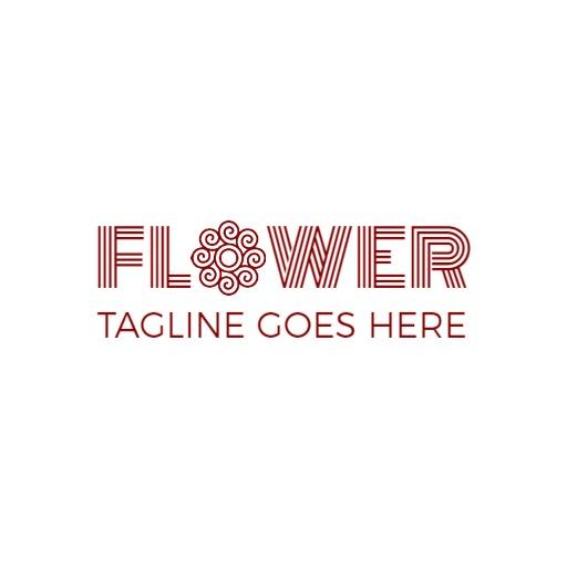Stylish Red Floral Design Featuring Elegant Theme Logo Template