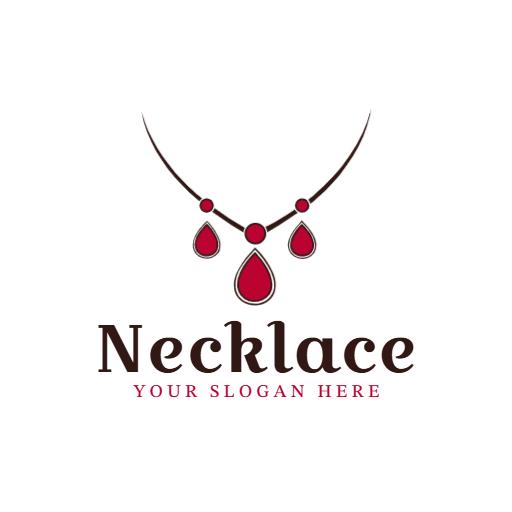 Stylish Red Gemstone Necklace Design Logo Template