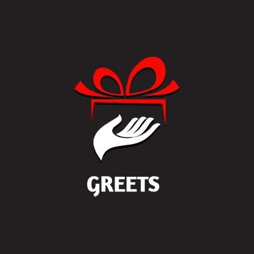 Stylish Red Gift Box with Hand for Cozy Gift Shop Logo Template