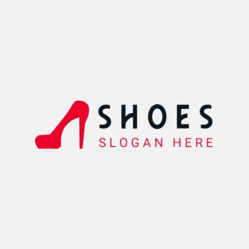 Stylish Red High Heel Shoe Design for Minimalist Shoes Logo Template
