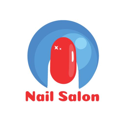 Stylish Red Nail Design Showcasing Professional Nail Salon Logo Template