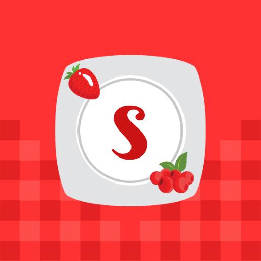 Stylish Red Plate Design Featuring Alphabet Letter S Logo Template