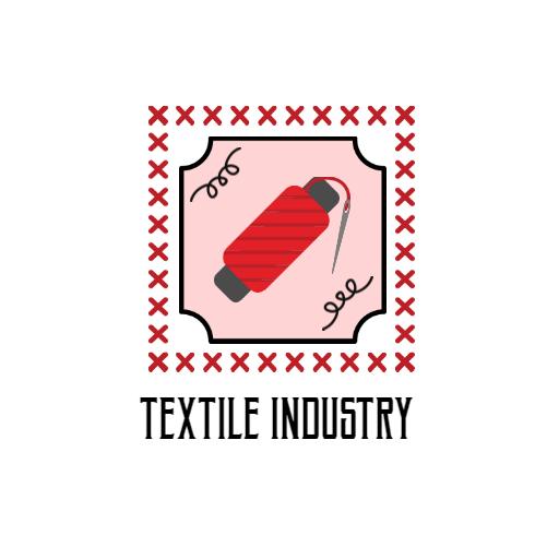 Stylish Red Sewing Spool Emblem for Textile Industry Logo Template