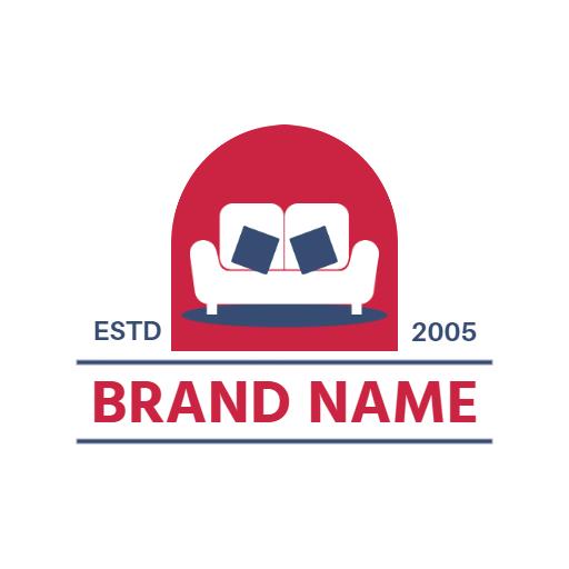 Stylish Red Sofa Design Perfect for Modern Furniture Logo Template