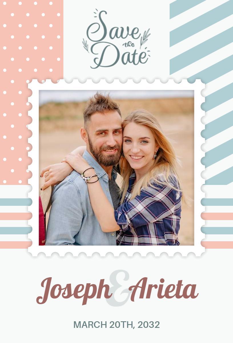 Stylish Rustic Engagement Save The Date Invitation Template