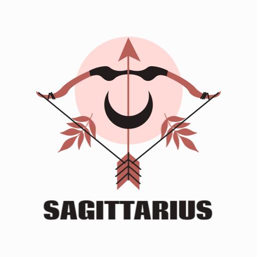 Stylish Sagittarius Zodiac Symbol with Bow and Arrow Logo Template