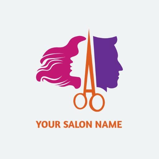 Stylish Scissors and Hair Design for Modern Salon Logo Template