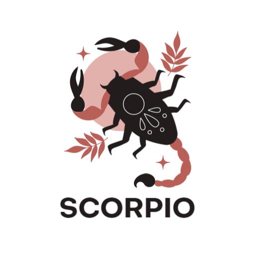 Stylish Scorpio Illustration with Abstract Shapes Logo Template