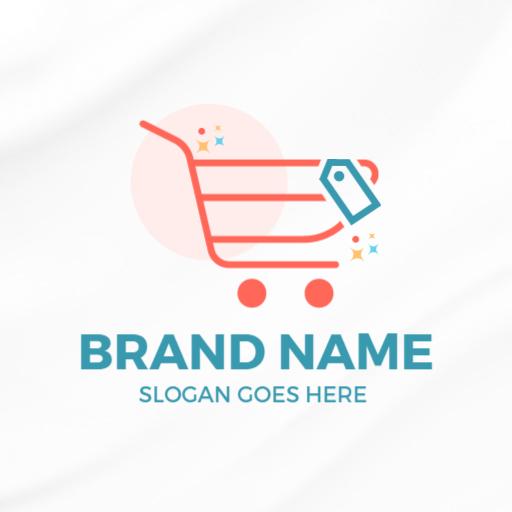 Stylish Shopping Cart Design Emphasizing Retail Mart Logo Template