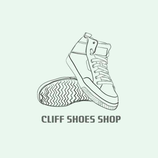 Stylish Sketch of Trendy Sneakers for Footwear Brand Logo Template