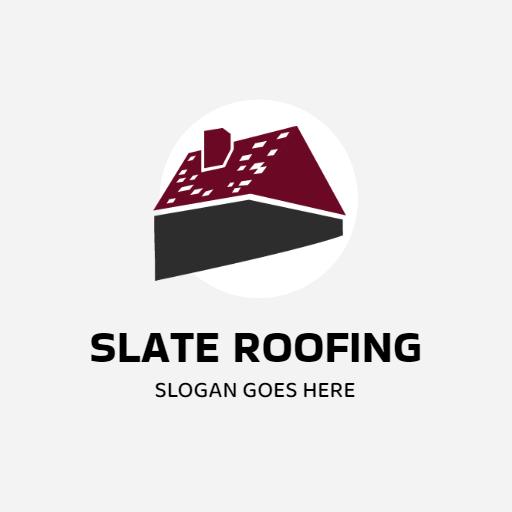 Stylish Slate Roof Design for Expert Roofing Services Logo Template