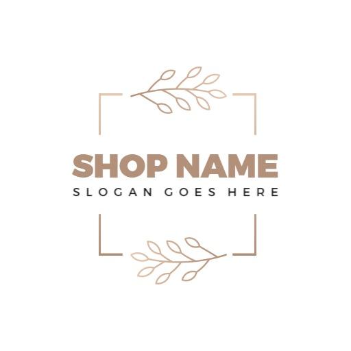 Stylish Square Design Featuring Elegant Leaf Details Logo Template