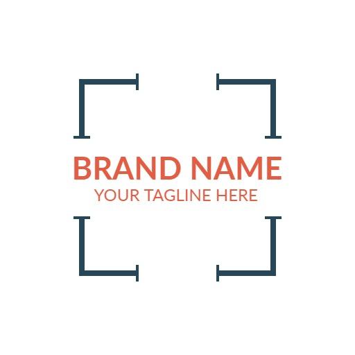 Stylish Square Frame Design Featuring Brand Name Logo Template