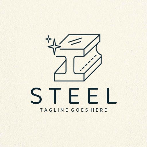 Stylish Steel Beam Design Showcasing Industry Quality Logo Template