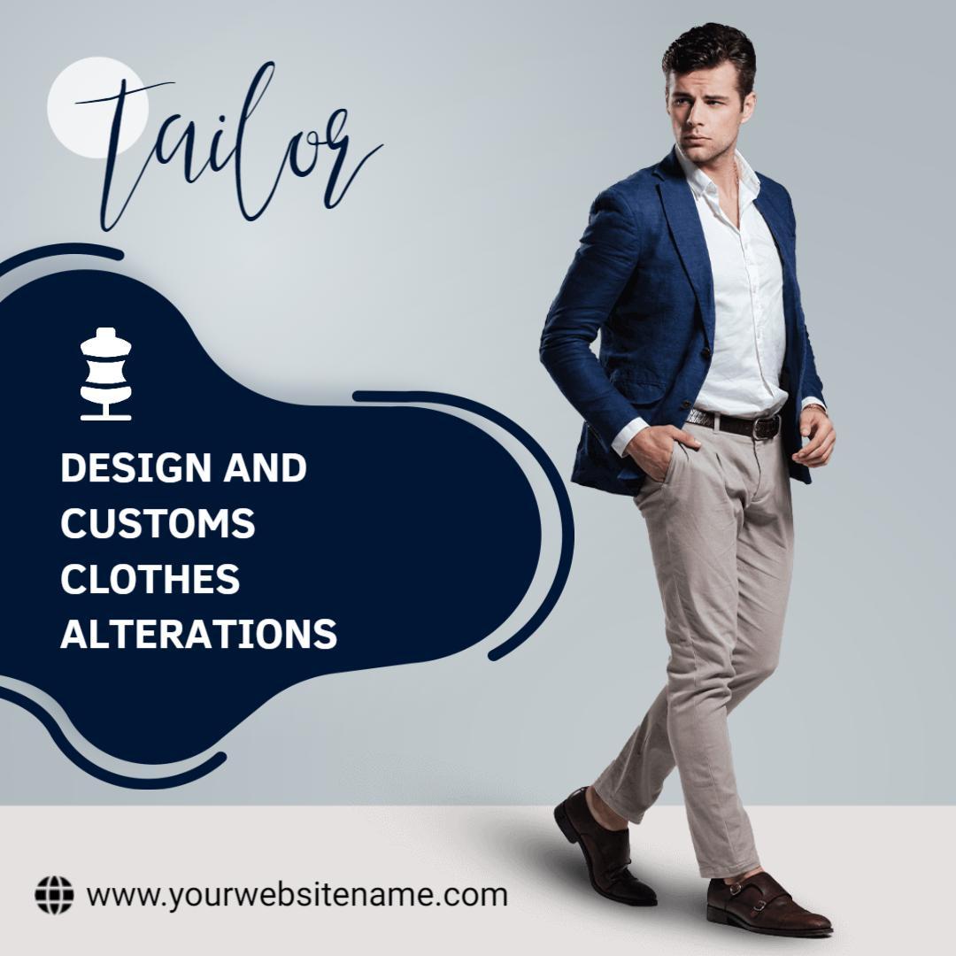Stylish Tailor Custom Clothes Alterations Services Ad Template