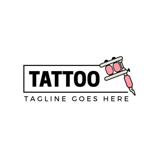 Stylish Tattoo Gun Design Representing Tattoo Studio Logo Template