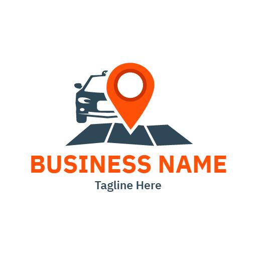 Stylish Taxi Design Featuring a Car and Location Pin Logo Template